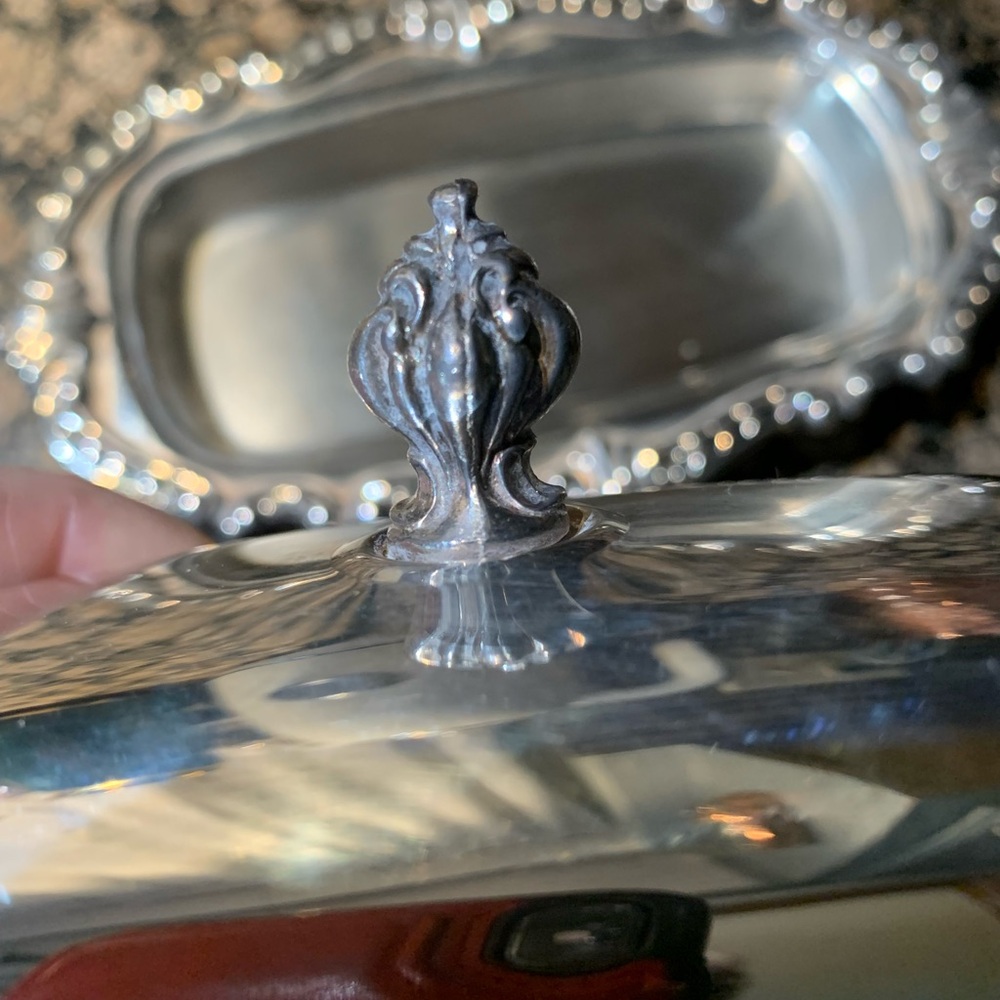 Vintage Silver Plated Baroque Butter Dish no glass insert - Picture 9 of 9
